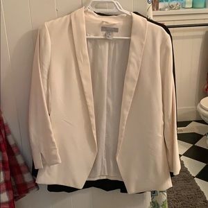 H&M cream dress blazer